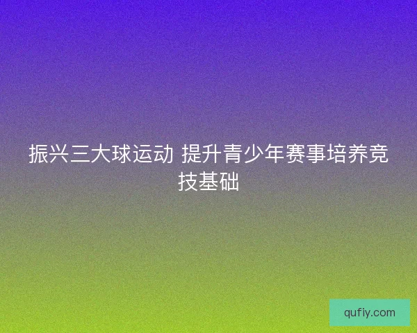 振兴三大球运动 提升青少年赛事培养竞技基础